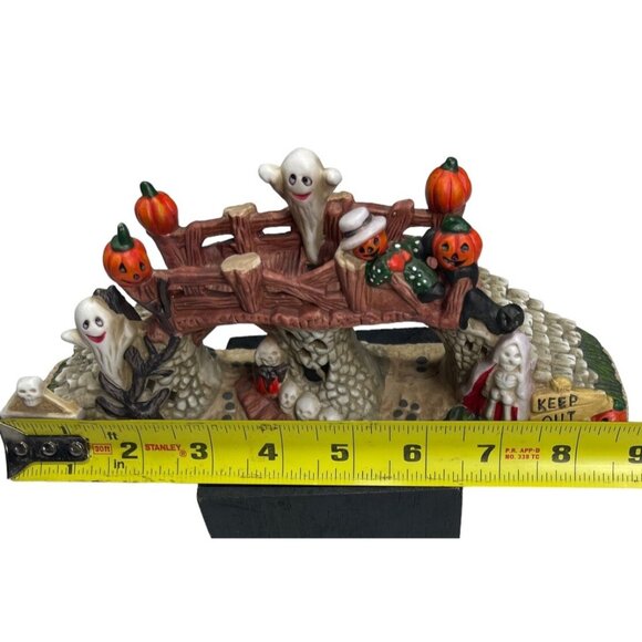 Vintage 2000's Spooky Hollow Porcelain Halloween Village Eerie Tree Arch - Picture 11 of 13